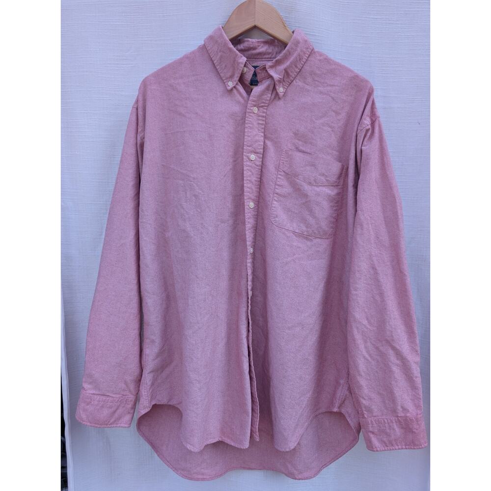 T Harris London Mens Pink Chambray‎ Button Down Shirt L Career Special Occasion